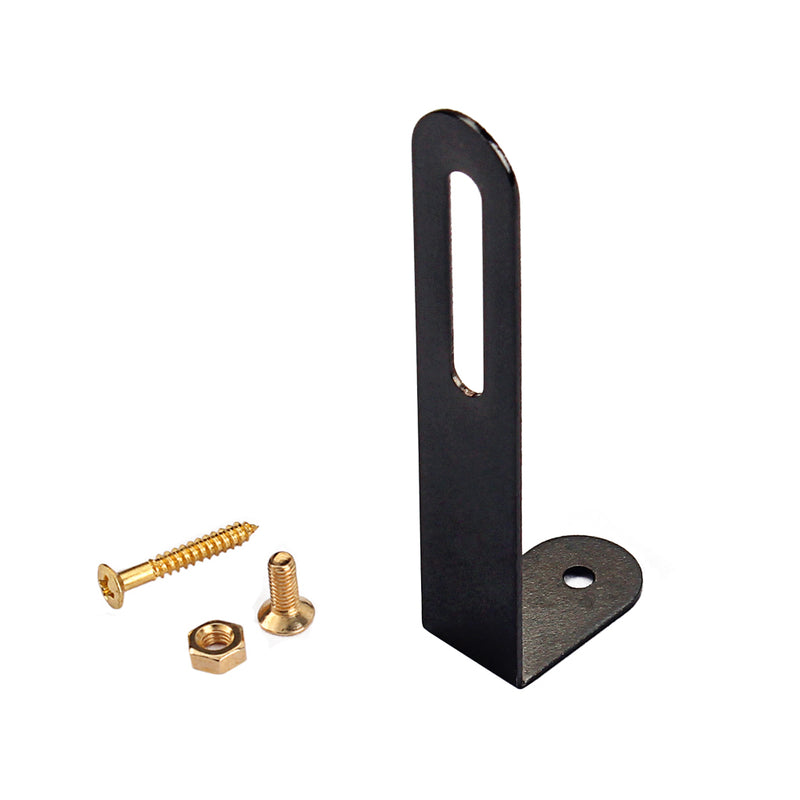 1 Set Pickguard Mounting Bracket with Nut Gold Scews Guitar Accessory Black 2.48x0.83x0.47inch