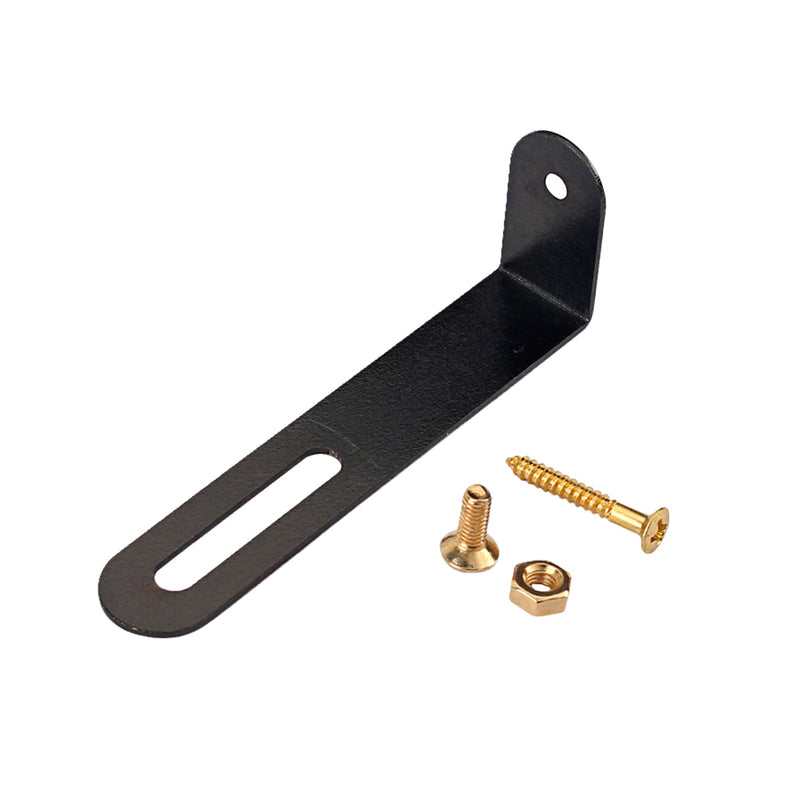 1 Set Pickguard Mounting Bracket with Nut Gold Scews Guitar Accessory Black 2.48x0.83x0.47inch