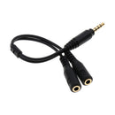 3.5mm Headphone Microphone Cable Converter Adapter 1 Male To 2 Female