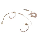 Wired Dual Ear Hook Headworn Unidirectional Microphone Condenser MIC Beige 3.5mm Plug Mic