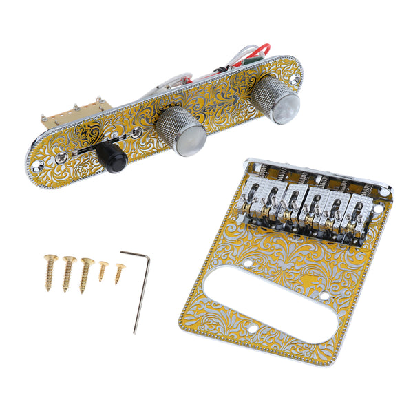 1 Set Guitar Prewired Control Plate Screws Wrench Set for Electric Guitar Lovers Gold