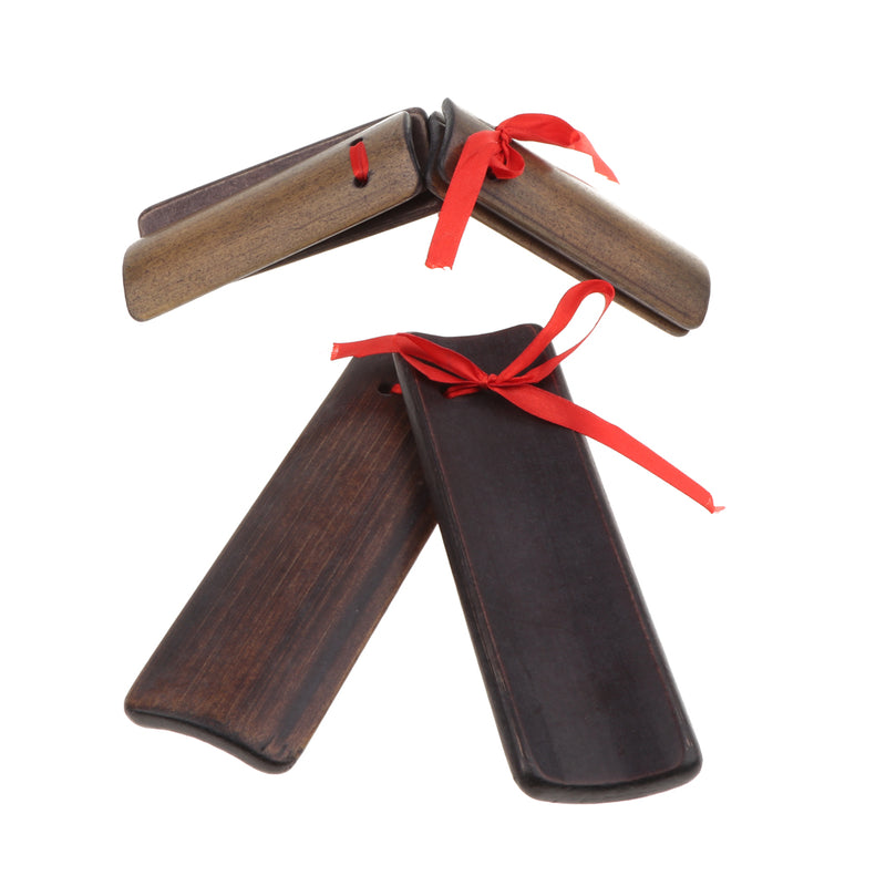 1 Set Wooden Finger Castanets Allegro Chinese Traditional Musical Instrument