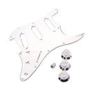 Chrome Mirror Style SSS Pickguard Scratch Plate with 1V2T Guitar Control Knobs for Fender Strat ST Guitar