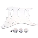 Chrome Mirror Style SSS Pickguard Scratch Plate with 1V2T Guitar Control Knobs for Fender Strat ST Guitar