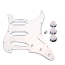 Chrome Mirror Style SSS Pickguard Scratch Plate with 1V2T Guitar Control Knobs for Fender Strat ST Guitar