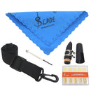 Clarinet Mouthpiece Cap Neck Strap Cleaning Cloth Reeds Repair Tool Replacement Parts 3.94x3.54x1.97inch
