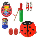Finest 1 Set Wooden Cartoon Percussion Instrument Toys Set Kids Toddler Musical Toys Gift