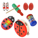 Finest 1 Set Wooden Cartoon Percussion Instrument Toys Set Kids Toddler Musical Toys Gift