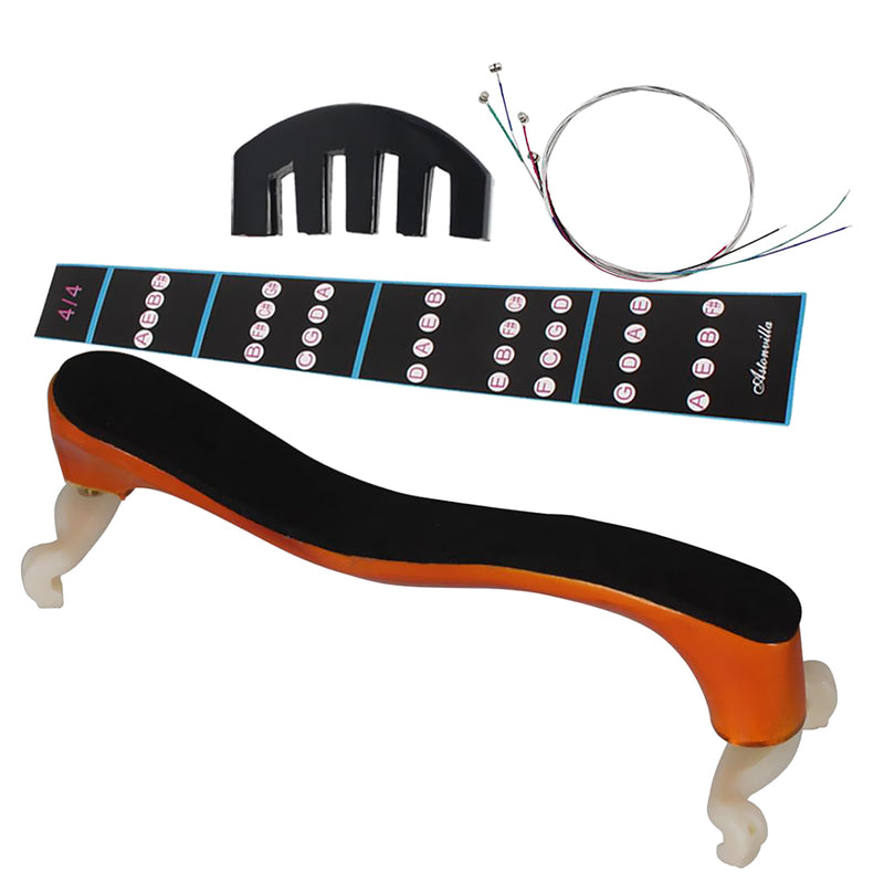 1 Set 4/4 Full Size Violin Replacement Shoulder Rest String 5 Forks Mute Fingerboard Marker for Violinist