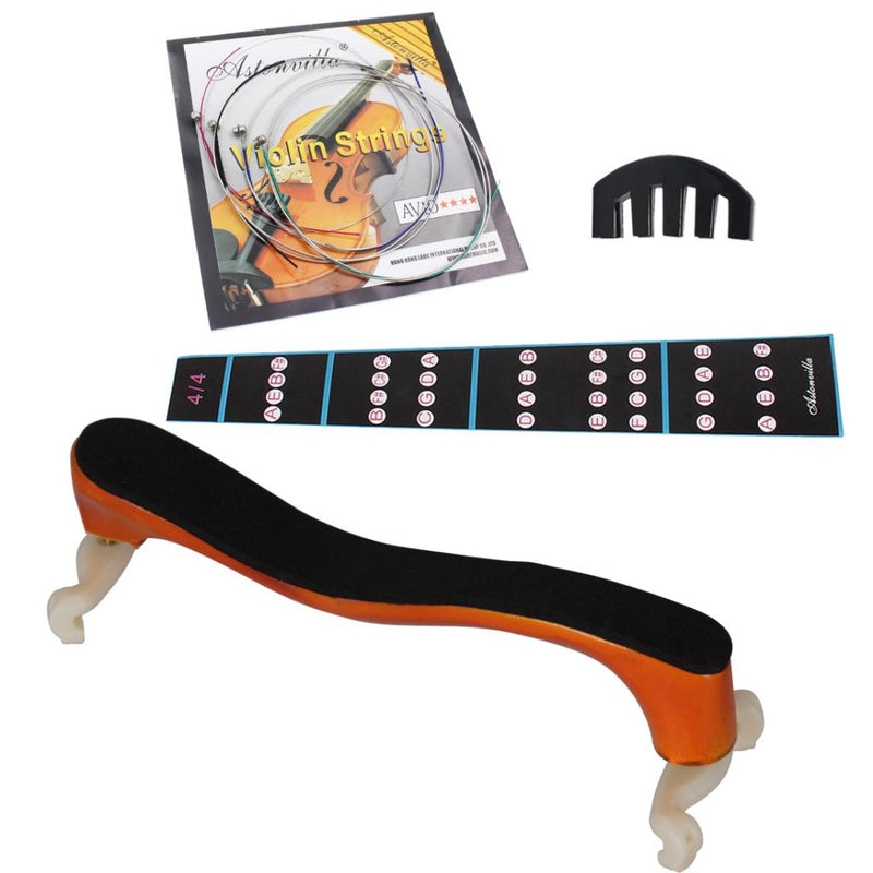 1 Set 4/4 Full Size Violin Replacement Shoulder Rest String 5 Forks Mute Fingerboard Marker for Violinist