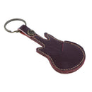 Soft Leather Guitar Pick Holder Plectrum Case Bag Guitar Shape Design 10 x 5cm