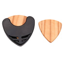 2 Pieces Wood Guitar Pick w/ Holder Acoustic Guitar Replacement Accessory