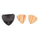 2 Pieces Wood Guitar Pick w/ Holder Acoustic Guitar Replacement Accessory