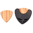 2 Pieces Wood Guitar Pick w/ Holder Acoustic Guitar Replacement Accessory