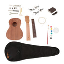 23inch Concert Ukulele Hawaii Guitar DIY Kit with Nut Saddle Bridge Strings Tuning Pegs Gig Bag