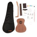 23inch Concert Ukulele Hawaii Guitar DIY Kit with Nut Saddle Bridge Strings Tuning Pegs Gig Bag