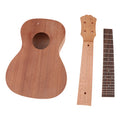 23inch Concert Ukulele Hawaii Guitar DIY Kit with Nut Saddle Bridge Strings Tuning Pegs Gig Bag