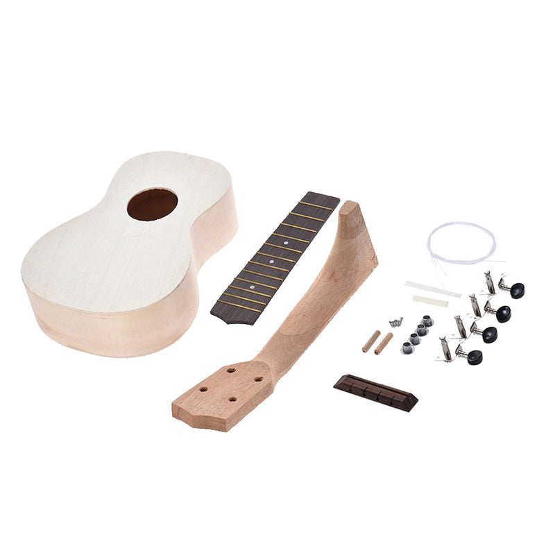 1 Set Maple Wood Unfinished 21inch Ukulele Kits Hawaii Guitar Blank Material