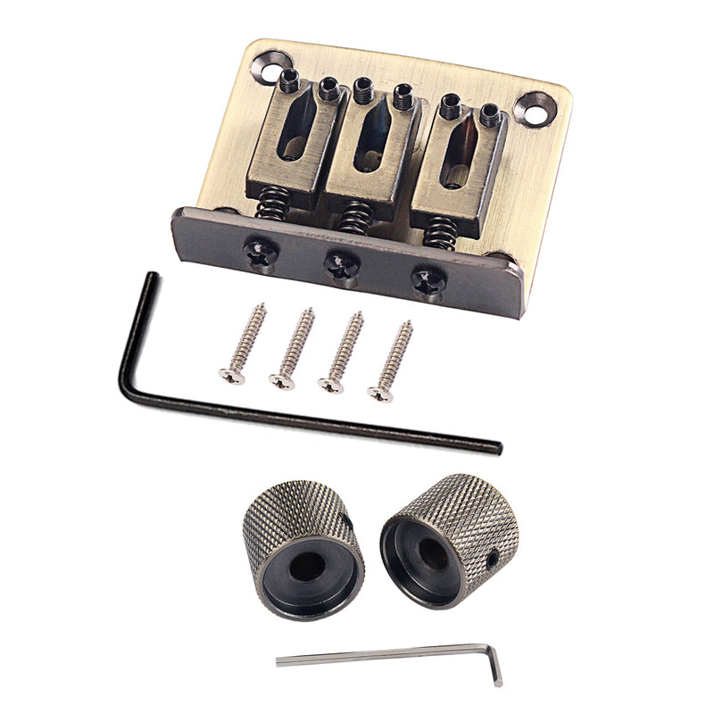 1 Set Guitar Roller Saddle Bridge for 3 String Cigar Box Guitar Accessories
