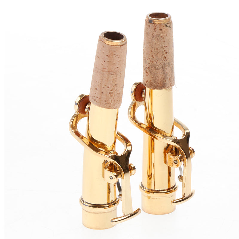 1 Set Bb Soprano Sax Neck+Cleaning Cloth+Cork Grease for Wind Instrument Parts