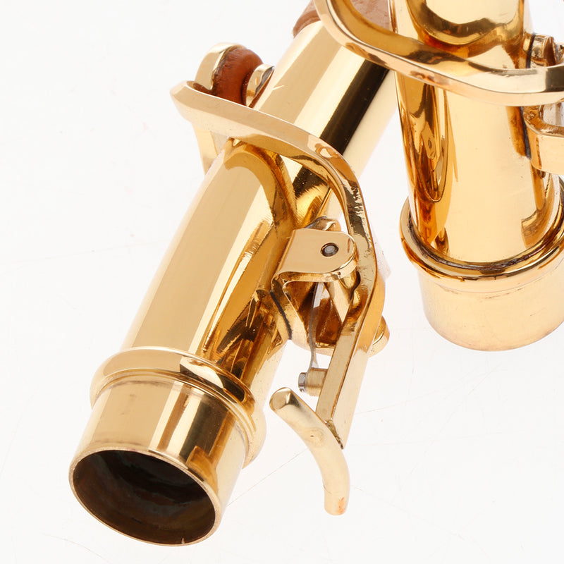 1 Set Bb Soprano Sax Neck+Cleaning Cloth+Cork Grease for Wind Instrument Parts