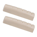 2 Pieces Left Handed Acoustic Guitar Nut Slotted for Guitar Parts Accessories 44x6x9.8-9mm