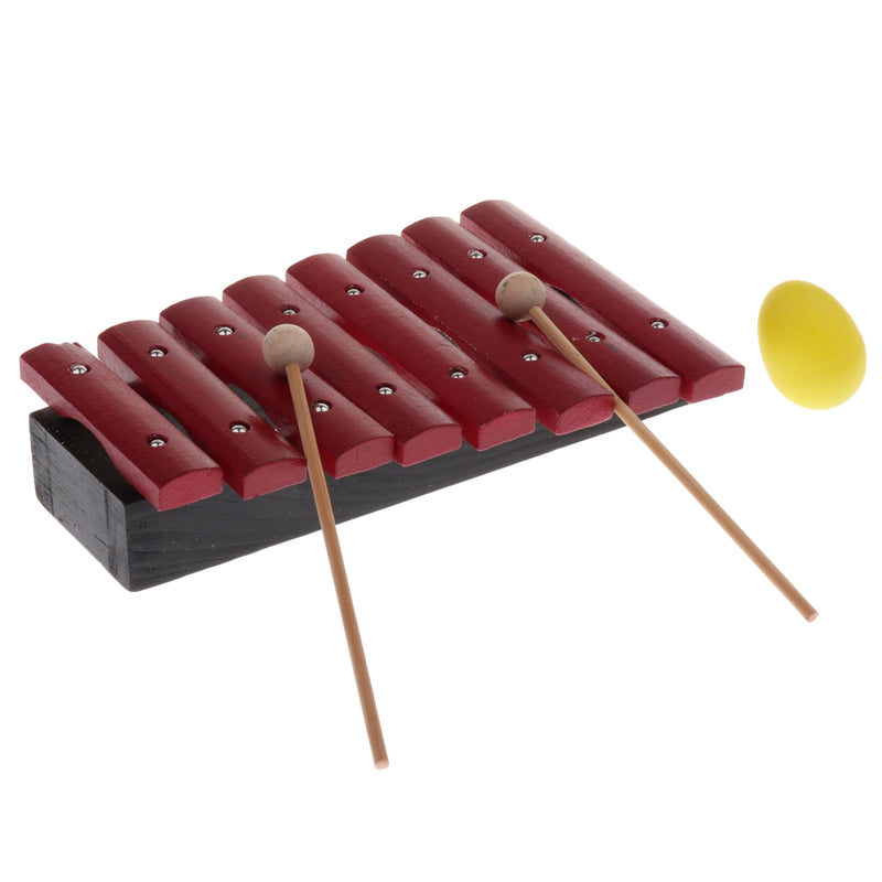 1 Set 8 Key Wood Xylophone with Mallets for Early Educational Music Toy 10.20 x 6.46inch