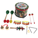 13 Piece Musical Instruments Set Percussion Playset for Kids Early Learning Education