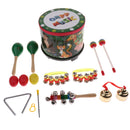 13 Piece Musical Instruments Set Percussion Playset for Kids Early Learning Education