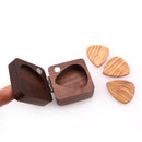 Walnut Guitar Pick Plectrum Box for 4pcs Picks Hold Guitar Accessories