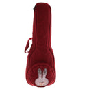 Red Ukulele Padded Gig Case with Side Pocket for 23 Inch Ukulele Lovers