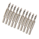 10 Pieces 6.35mm TRS Stereo Audio Adapters Microphone XLR Cable Connectors Silver