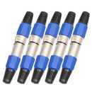 5 Pcs Audio Connector Adapter XLR 3Pin Female MIC Jack Plug for Microphone