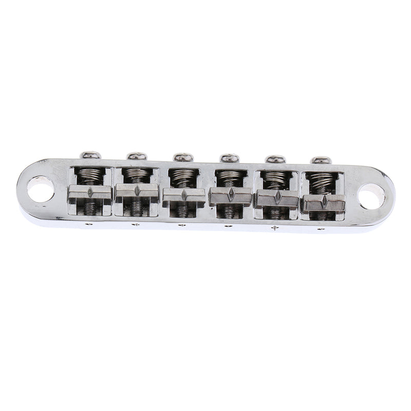 1 Set Adjustable Metal Electric Jazz Guitar Bridge with Screws Silver