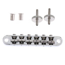 1 Set Adjustable Metal Electric Jazz Guitar Bridge with Screws Silver