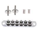 1 Set Adjustable Metal Electric Jazz Guitar Bridge with Screws Silver