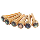 6pcs Copper Guitar Mandolin Bridge Nails String Pins with Shell Dot