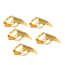 5x Golden Guitar Finger Picks Plectrums Slide Stainless Steel Finger Picks