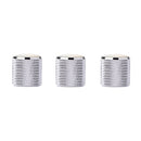 3 Pcs Volume Tone Control Metal Knob Silver With Pearl For Guitar Bass