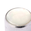 3 Pcs Volume Tone Control Metal Knob Silver With Pearl For Guitar Bass