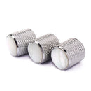 3 Pcs Volume Tone Control Metal Knob Silver With Pearl For Guitar Bass