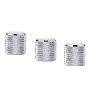 3 Pcs Volume Tone Control Metal Knob Silver With Pearl For Guitar Bass