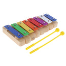 1 Set Wooden Kids Toys 8 Notes Xylophone Sound Brick Block with 2Pcs Mallets Sticks