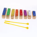 1 Set Wooden Kids Toys 8 Notes Xylophone Sound Brick Block with 2Pcs Mallets Sticks
