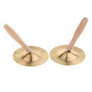 1 Pair Copper Drum Cymbals Musical Instrument Toy with Wooden Handles for Kids Children, Improving Kid's Sense of Rhythm and Beats