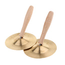 1 Pair Copper Drum Cymbals Musical Instrument Toy with Wooden Handles for Kids Children, Improving Kid's Sense of Rhythm and Beats