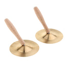 1 Pair Copper Drum Cymbals Musical Instrument Toy with Wooden Handles for Kids Children, Improving Kid's Sense of Rhythm and Beats