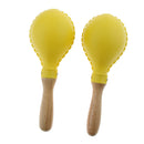 2 Pieces Wooden Handle Maraca Rattles Shaker Sand Hammer Toy for Kids Students -Music Instrument Learning