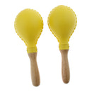 2 Pieces Wooden Handle Maraca Rattles Shaker Sand Hammer Toy for Kids Students -Music Instrument Learning
