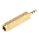 1x 3.5mm 1/8inch Male To 6.5mm 1/4inch Female Stereo Audio Adapter Connector A High Quality Adapter Gold Plug In Metal, Durable